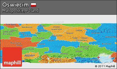 Political Panoramic Map of Oswiecim