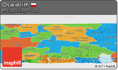 Political Panoramic Map of Oswiecim