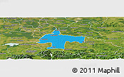 Political Panoramic Map of Oswiecim, satellite outside