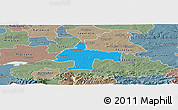 Political Panoramic Map of Oswiecim, semi-desaturated