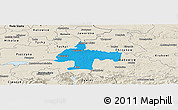 Political Panoramic Map of Oswiecim, shaded relief outside