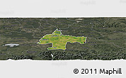 Satellite Panoramic Map of Oswiecim, darken, semi-desaturated