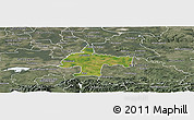 Satellite Panoramic Map of Oswiecim, semi-desaturated