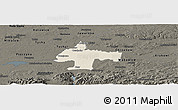 Shaded Relief Panoramic Map of Oswiecim, darken