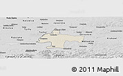 Shaded Relief Panoramic Map of Oswiecim, desaturated