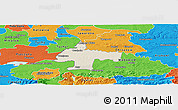 Shaded Relief Panoramic Map of Oswiecim, political outside