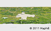 Shaded Relief Panoramic Map of Oswiecim, satellite outside