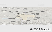 Shaded Relief Panoramic Map of Oswiecim, semi-desaturated