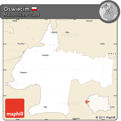 Classic Style Simple Map of Oswiecim