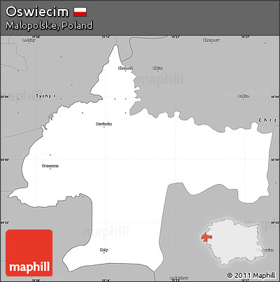 Gray Simple Map of Oswiecim