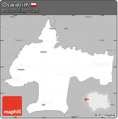 Gray Simple Map of Oswiecim