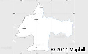 Silver Style Simple Map of Oswiecim, single color outside