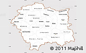 Classic Style Simple Map of Malopolske, cropped outside