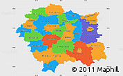 Political Simple Map of Malopolske, single color outside