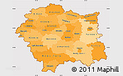 Political Shades Simple Map of Malopolske, cropped outside