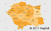 Political Shades Simple Map of Malopolske, single color outside