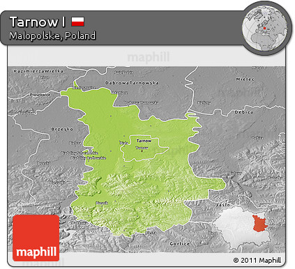 Physical 3D Map of Tarnow I, desaturated