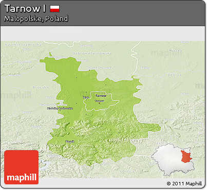 Physical 3D Map of Tarnow I, lighten