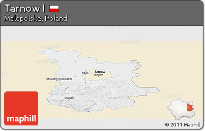 Classic Style Panoramic Map of Tarnow I, single color outside