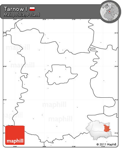 Blank Simple Map of Tarnow I, no labels