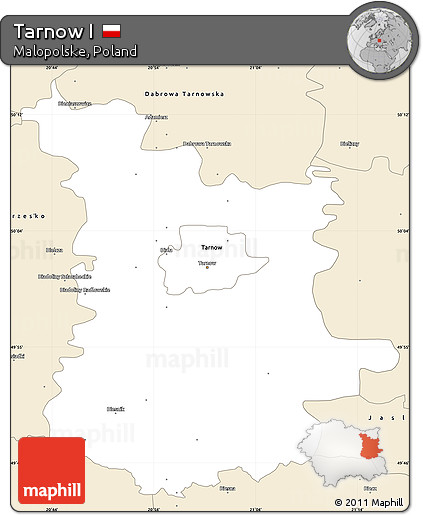 Classic Style Simple Map of Tarnow I