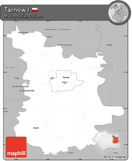 Gray Simple Map of Tarnow I