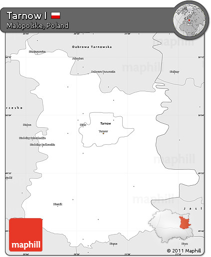 Silver Style Simple Map of Tarnow I