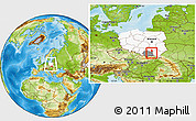 Physical Location Map of Tarnow, highlighted country, highlighted parent region, within the entire country