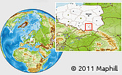 Physical Location Map of Tarnow, highlighted country