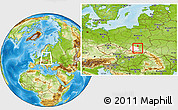 Physical Location Map of Tarnow, highlighted parent region, within the entire country