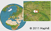 Satellite Location Map of Tarnow, highlighted parent region