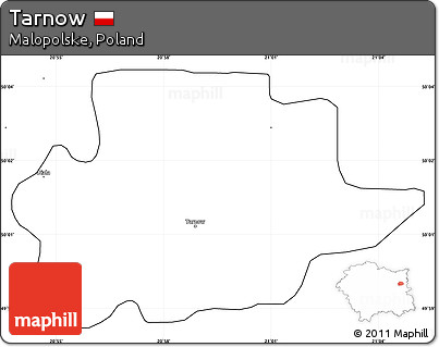 Blank Simple Map of Tarnow