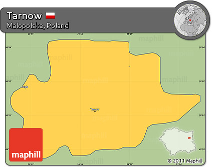 Savanna Style Simple Map of Tarnow, cropped outside