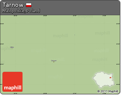Savanna Style Simple Map of Tarnow, single color outside