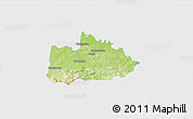 Physical 3D Map of Wadowice, single color outside