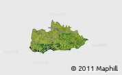 Satellite 3D Map of Wadowice, single color outside