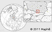 Blank Location Map of Wadowice, highlighted country