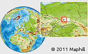 Physical Location Map of Wadowice, highlighted parent region