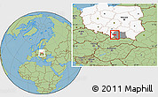 Savanna Style Location Map of Wadowice, highlighted country, highlighted parent region