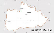 Classic Style Simple Map of Wadowice, cropped outside