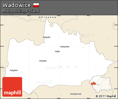 Classic Style Simple Map of Wadowice