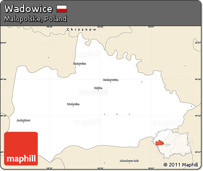 Classic Style Simple Map of Wadowice