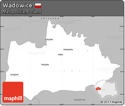Gray Simple Map of Wadowice
