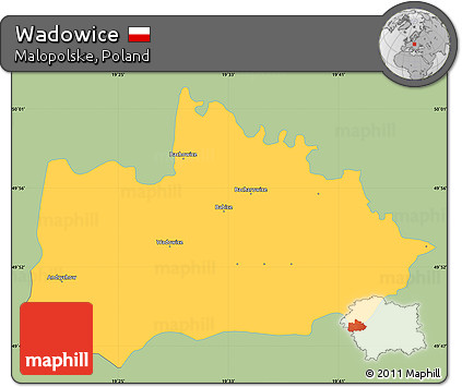 Savanna Style Simple Map of Wadowice, single color outside