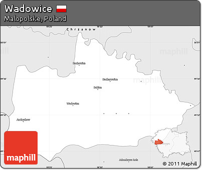 Silver Style Simple Map of Wadowice