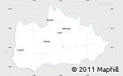 Silver Style Simple Map of Wadowice, single color outside