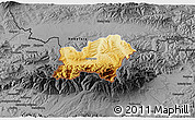 Physical 3D Map of Zakopane, darken, desaturated