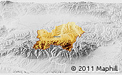 Physical 3D Map of Zakopane, lighten, desaturated