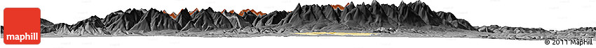 Physical Horizon Map of Zakopane, darken, desaturated