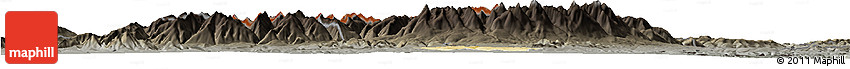 Physical Horizon Map of Zakopane, darken, semi-desaturated